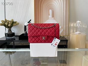 Chanel Medium Classic Bag In Red A58600 Size 25.5cm