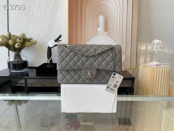 Chanel Medium Classic Flap Bag In Grey A58600 Size 25.5cm