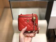 Chanel Small Classic Box In Red A88828 Size 8.5x11x7cm - 1