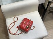 Chanel Small Classic Box In Red A88828 Size 8.5x11x7cm - 3