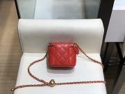 Chanel Small Classic Box In Red A88828 Size 8.5x11x7cm - 5