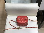Chanel Small Classic Box In Red A88828 Size 8.5x11x7cm - 6