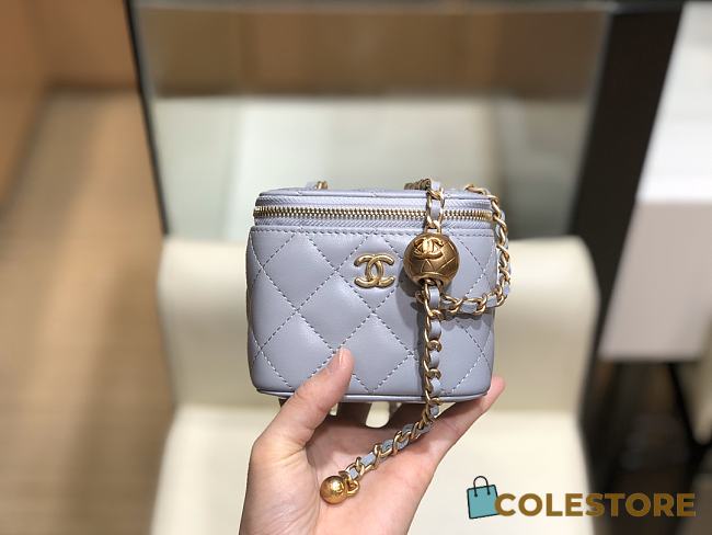 Chanel Small Classic Box In Light Blue A88828 Size 11cm - 1