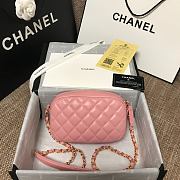 Chanel 20 SS Camera Case In Pink AS1757 Size 13x20x5cm - 6