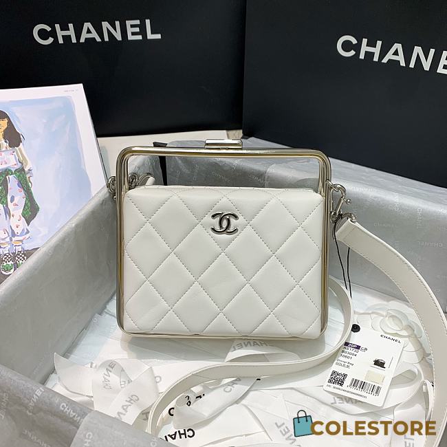Chanel Clutch Bag Original White Sheep Leather AS1732 Size 18x19.5x8.5cm - 1