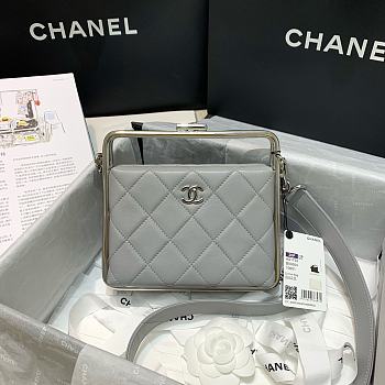 Chanel Clutch Bag Original Grey Sheep Leather AS1732 Size 18x19.5x8.5cm