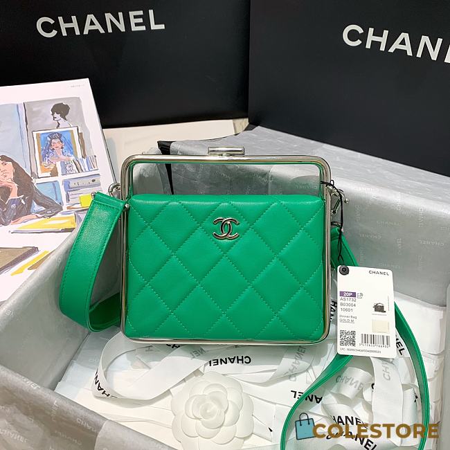 Chanel Clutch Bag Original Green Sheep Leather AS1732 Size 18x19.5x8.5cm - 1