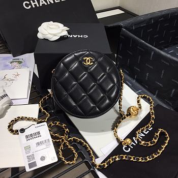 Chanel Mini Sheepskin In Black AS1449 Size 12x12x4.5cm