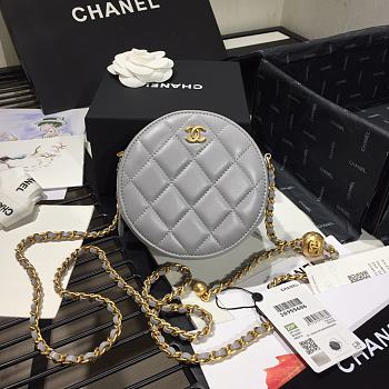 Chanel Mini Sheepskin In Grey AS1449 Size 12x12x4.5cm