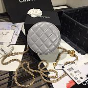 Chanel Mini Sheepskin In Grey AS1449 Size 12x12x4.5cm - 4