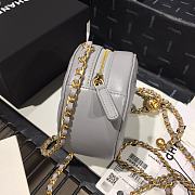 Chanel Mini Sheepskin In Grey AS1449 Size 12x12x4.5cm - 3