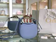Chloe Kiss Small Purse  In Blue Calfskin S1350 Size: 20x26x8cm  - 3