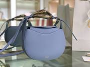 Chloe Kiss Small Purse  In Blue Calfskin S1350 Size: 20x26x8cm  - 4