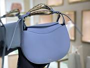 Chloe Kiss Small Purse  In Blue Calfskin S1350 Size: 20x26x8cm  - 6