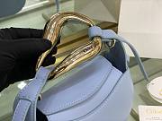 Chloe Kiss Small Purse  In Blue Calfskin S1350 Size: 20x26x8cm  - 5