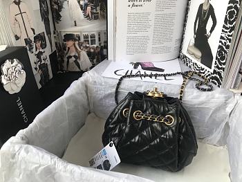 Chanel Minni Drawstring Bag In Black AS1802 Size: 20x17x10cm