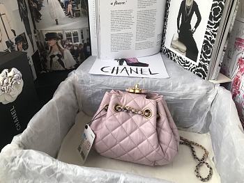 Chanel Mini Drawstring Bag In Pink AS1802 Size: 20x17x10cm