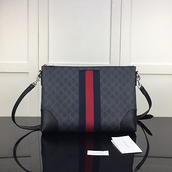 Gucci GG Black Messenger In Black 474139 Size 35.5cm