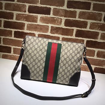 Gucci GG Black Messenger In Canvas Leather 474139 Size 35.5x25x4cm