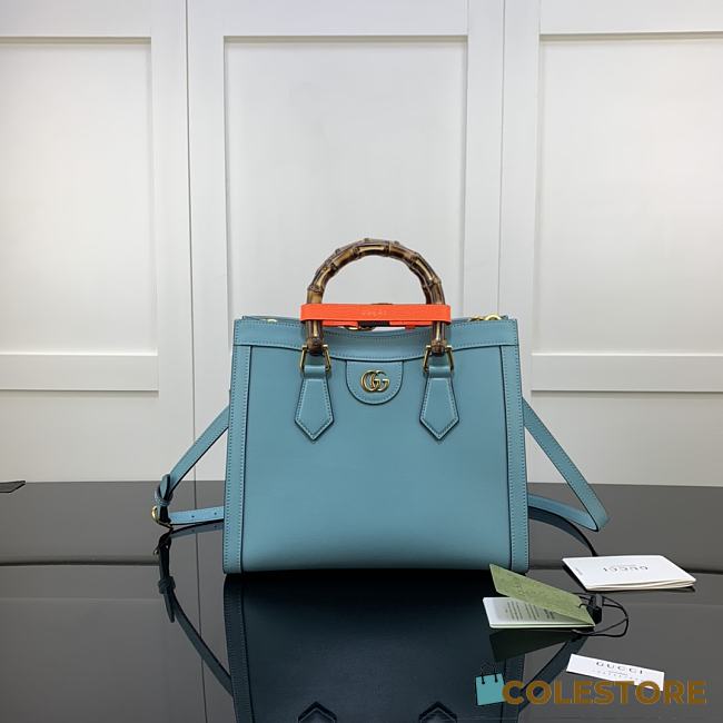 Gucci Small Tote Bag With Blue Leather 660195 Size 27x24x11cm - 1