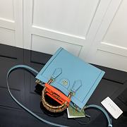 Gucci Small Tote Bag With Blue Leather 660195 Size 27x24x11cm - 5
