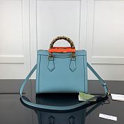 Gucci Small Tote Bag With Blue Leather 660195 Size 27x24x11cm - 6