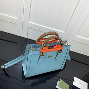Gucci Small Tote Bag With Blue Leather 660195 Size 27x24x11cm - 2