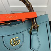 Gucci Small Tote Bag With Blue Leather 660195 Size 27x24x11cm - 3