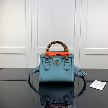 Gucci Diana Mini Borsa Shopping With Blue 655661 20cm