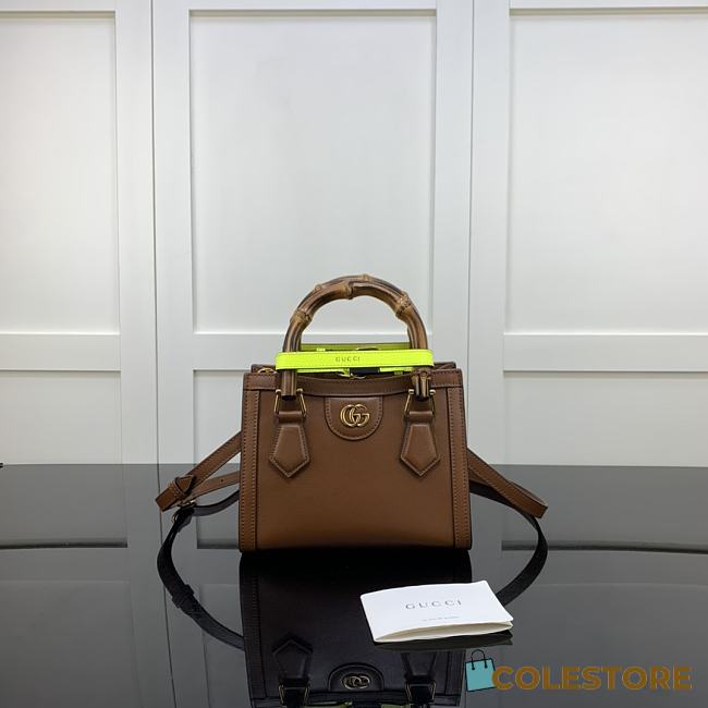 Gucci Diana Mini Borsa Shopping With Brown Leather 655661 20cm - 1