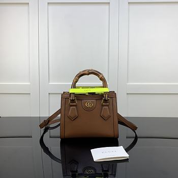 Gucci Diana Mini Borsa Shopping With Brown Leather 655661 20cm