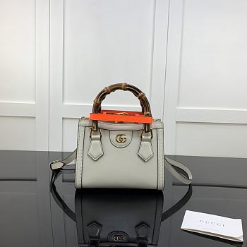 Gucci Diana Mini Borsa Shopping With White Leather 655661 20cm