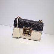 Gucci Padlock GG Black&Whie Shoulder Bag 409487 Size 20×12.5×8cm. - 1