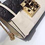 Gucci Padlock GG Black&Whie Shoulder Bag 409487 Size 20×12.5×8cm. - 3