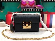 Gucci Padlock GG Shoulder Bag Logo In Black 409487 Size 20×12.5×8cm. - 1
