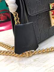Gucci Padlock GG Shoulder Bag Logo In Black 409487 Size 20×12.5×8cm. - 5