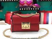 Gucci Padlock GG Shoulder Bag Logo In Red 409487 Size 20×12.5×8cm. - 1
