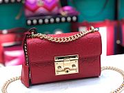 Gucci Padlock GG Shoulder Bag Logo In Red 409487 Size 20×12.5×8cm. - 2