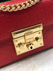 Gucci Padlock GG Shoulder Bag Logo In Red 409487 Size 20×12.5×8cm. - 6
