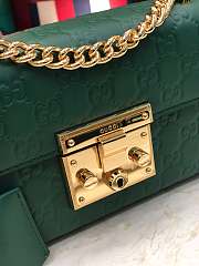 Gucci Padlock GG Shoulder Bag Logo In Blue 409487 Size 20×12.5×8cm. - 3