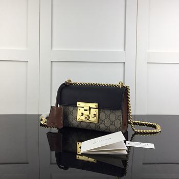 Gucci Supreme Small Shoulder Bag With Brown Leather Key Holder 20cm