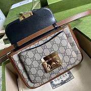 Gucci Padlock Mini Bag In GG Supreme Canvas With Black Leather 21cm - 4