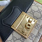 Gucci Padlock Mini Bag In GG Supreme Canvas With Black Leather 21cm - 2