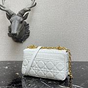 Small Dior Caro Bag With White Calfskin 621200 Size: 20×12×7cm - 4