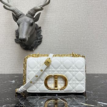 Small Dior Caro Bag With White Calfskin 621200 Size: 20×12×7cm
