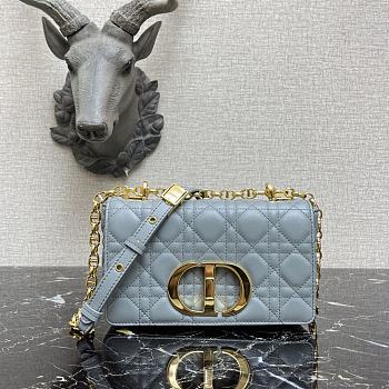 Small Dior Caro Bag With Blue Calfskin 621200 Size: 20×12×7cm