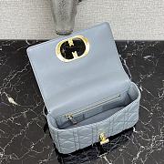 Small Dior Caro Bag With Blue Calfskin 621200 Size: 20×12×7cm - 2