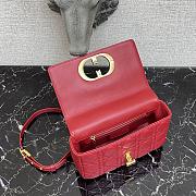 Small Dior Caro Bag With Red Calfskin 621200 Size: 20×12×7cm - 6