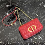 Small Dior Caro Bag With Red Calfskin 621200 Size: 20×12×7cm - 4