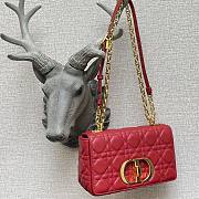 Small Dior Caro Bag With Red Calfskin 621200 Size: 20×12×7cm - 3